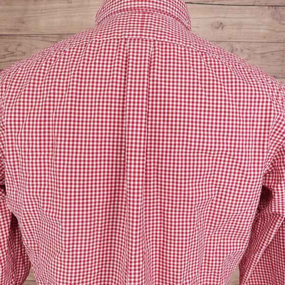 Polo Ralph Lauren Shirt Mens M Red Gingham Button Down Long Sleeve Custom Fit - Picture 5 of 9